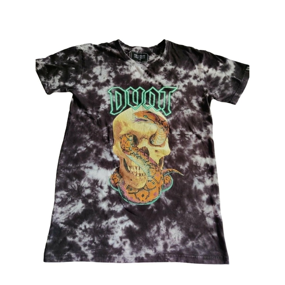 DVNT Clothing Skull Serpent Tie Dye Tee T-Shirt Short‎ Sleeve Womens Mens  Small